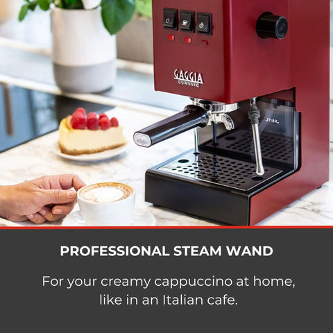 Classic Pro Espresso Machine 1.3L Cherry Red For Home Baristas With Pro Grade 9 Bar Extraction 58mm Commercial Portafilter