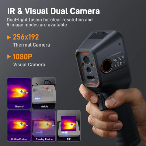 Pro Grade Thermal Imaging Camera With Visual Camera TTM260, Super Resolution From 256 X 192 To 512 X 384, 25 Hz Infrared Imager