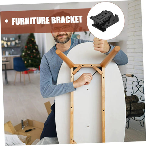 Man installing space-saving folding hinge set on table for easy transformation and space optimization in small rooms and DIY projects.