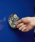 Three Piece Magnetic Tray And Pick Up Tool Set with magnetic dish holding bolts against a blue background