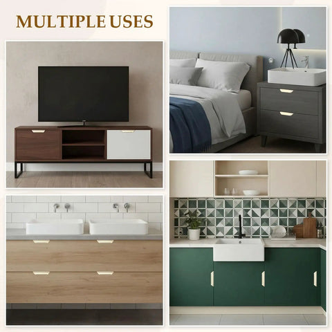 No Drill Cabinet Finger Pulls 3.15 Inch Self Adhesive Edge Pulls 20 Pack Peel And Stick Drawer Handles in home settings
