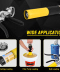 Grease Gun Kit with pistol-grip, yellow body, 7000 PSI, 18-inch resin hose, 14 oz capacity for automotive/marine