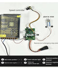 Speed controller setup for Hardcore DC 6V And 12V Gear Motor JGA16-050 with wiring details and components.