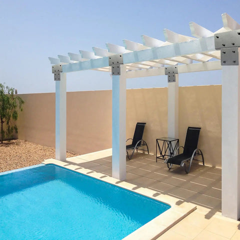 Beefy 6x6 Post Brackets For Pergola And Deck Beams, Galvanized Steel Hardware Anchor Connector, Weatherproof Post Support, Wood Beam Holder For Outdoor Structures