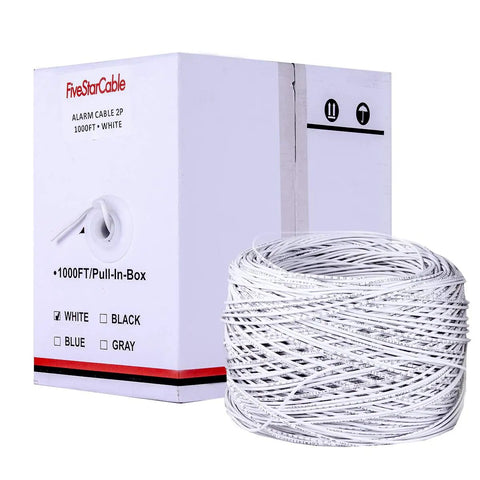 22 AWG 4 Conductor Alarm Wire Cable Pro Installer 1000 Ft White PVC Jacket CL2 Rated For Power And Signal Transmission Ideal For Home Security Alarm Systems And Audio Installations For Pros