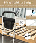 Elderly Bed Rail With Non Slip Handle And Motion Activated Night Light for Seniors Upgrade 2026 with stability design features.