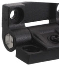 Close-up of Adjustable Plastic Cabinet Hinges With Torque Friction Folding Support for precise ninety degree stops and easy install.