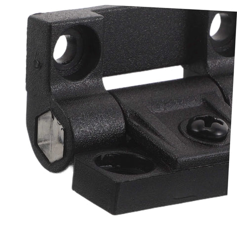 Close-up of Adjustable Plastic Cabinet Hinges With Torque Friction Folding Support for precise ninety degree stops and easy install.