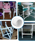 Half Inch PVC Pipe End Cap Plug Socket Adapter For Furniture Grade DIY Shelves Garden Frames Storage Racks White Pack Of 20 Durable Connectors in various furniture setups.