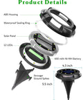 Exploded view of Solar Outdoor Walkway Lights 12 Pack Bright Ground Lights Uplight And Sidelight Waterproof, showing components