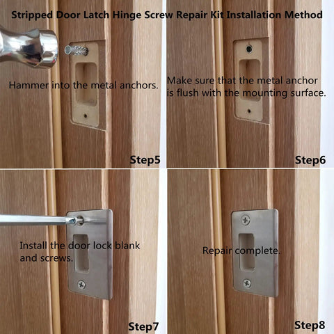 DIY Door Repair Kit For Stripped Hinge And Damaged Screws Reinforcement Jamb Hardware To Fix Wobbly Doors installation steps