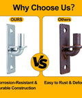 Comparison of galvanized steel hinge vs rusted hinge, showcasing the rust-proof feature of Set Of 4 Heavy Duty Wall Mount Gate Hinges With 8 Screws.