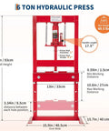 Beefy 6 Ton H Frame Hydraulic Shop Press With Adjustable Height And Built In Relief Valve Pro Grade Car Repair Tool