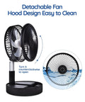 Portable Battery Operated Fan For On The Go USB Rechargeable Desk Floor Pedestal With Adjustable Height 4 Speed Settings 7200mAh