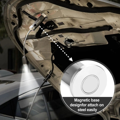 Ultra Bright Magnetic Grill Light With Flexible Gooseneck LED Beam Hands Free BBQ Lighting attached to car hood