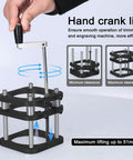 Heavy Duty Aluminum Router Table Base With 51mm Lift Built Tough For Woodworking Stainless Steel Support Rods 4 Jaw Clamping System And Hand Crank Design Ideal For Carving Machines And DIY Projects, hand crank lift