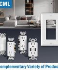 Decorator Wall Plates 50 Pack Outlet Covers For 1-Gang Switches 2.76 X 4.5 Standard Size White UL Listed Impact Resistant