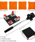4 Pcs Heavy Duty Furniture Dollies With 360 Degree Spin Wheels And Carbon Steel Build For Easy Moving, included pry bar and mobile pulleys.