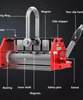 Hella Strong Heavy Duty Magnetic Lifter For Flat Steel Plates And Round Bars showing detailed components like magnet, handle, and screws.