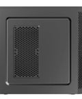Side view of Black USB 3.0 Steel ATX Mid Tower PC Case with preinstalled fans, compatible with Micro ATX and Mini ITX.