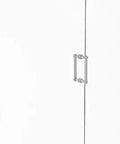 Contemporary 8 Inch Back To Back Shower Door Pull With Dotted Accent In Satin Chrome Finish Solid Brass Construction on glass door