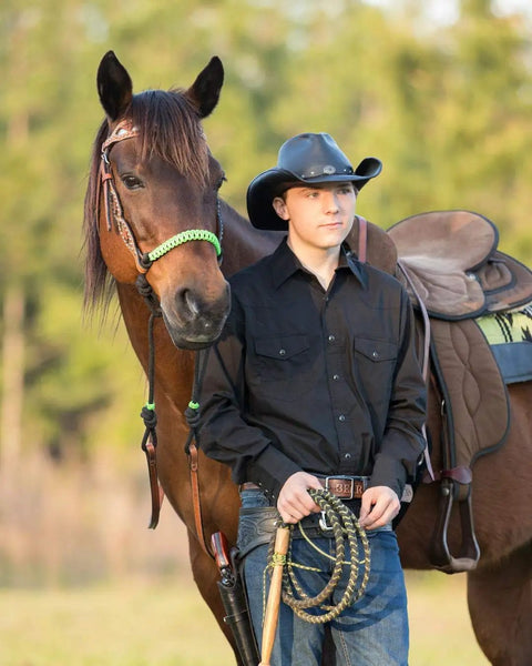 Fuchsia Bitless Bosal Attachment For Your Headstall Horse Tack Quick And Easy Way To Try Bitless Riding on a brown horse