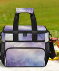 Insulated Picnic Backpack Lunch Bag For Women And Men, Big Capacity Portable Tote Keeps Food Fresh, Purple Gradient, outdoor scene