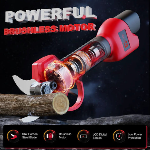 Workhorse Heavy Duty Pruning Shears Attachment For Milwaukee 12V Batteries With LCD Display And SK7 Blade 1.2 Inch Cutting