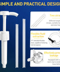 Heavy Duty Fluid Transfer Pump For 28 MM Quart Bottles With Flex Hose and Dual Tubes, featuring two straws and flexible extraction.