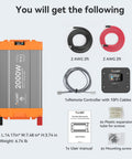 Heavy Duty 2000W Pure Sine Wave Power Inverter Converts 12V DC To 120V AC For RV And Truck With 4000 Watt Surge Output components layout