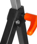 Close-up of adjustment lever on 750 Lb Capacity Miter Saw Stand With Universal Fit Extends 34 To 69 Inches Supports 10 Foot Boards