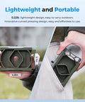 Person holding 360 Degree Rotatable Telescope Phone Adapter for Android and iPhone, showing lightweight and portable design.