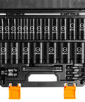 1/2 Inch Drive SAE Impact Socket Set 3/8 to 1-1/2 Inch 6-Point Deep Sockets With Portable Case Rugged CR-V Steel 24-Piece Kit