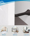 Telescoping Spring Door Stoppers Two Pack Wall Mount Flexible Bumpers Oil Rubbed Bronze installed in a wall, shown in living spaces.