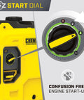 Close-up of EZ Start Dial on 6500-Watt RV Ready Portable Inverter Generator With Quiet Technology And CO Shield