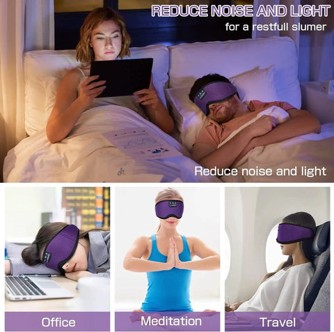 Bluetooth Sleep Mask With Built In Sleep Headphones For Travel Napping And Night Shifts All Night Comfort Ultra Soft Fabric