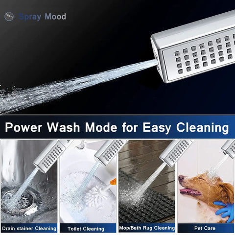 Stainless Steel Rain Shower Head Combo With 6 Inch Rainfall And Handheld 2 Settings Explosion Proof 78 Inch Hose cleaning modes