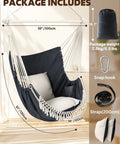 Hammock Chair Swing With Steel Spreader Bar Supports Up To 500 Lbs Two Cushions Included Portable Hanging Chair shown with accessories