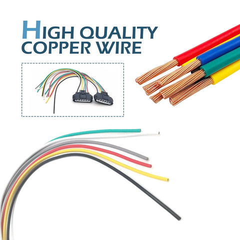 Image of high-quality copper wires and connectors for 2 Pack Throttle Body Pigtail 6 Pin Plug And Play Throttle Position Sensor Repair Connector Waterproof And Heat Resistant Vehicle Harness Plug Connector Compatible With 9098011858 Black.