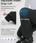 Waterproof Softshell Winter Ski Pants For Women, Fleece Lined Insulated Snow Pants with adjustable snap cuff and ski boots, Black XS