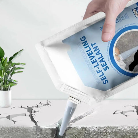 Heavy Duty Concrete Crack Filler And Quick Cure Caulk Sealant crafted for industrial surfaces, applying sealant into crack.