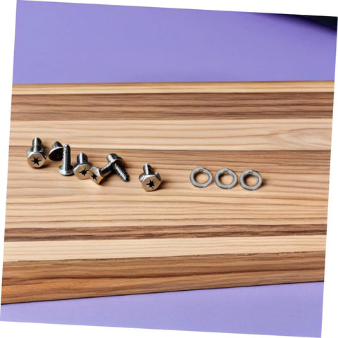 Stainless Steel Split Lock Washer Kit, 100 Pieces, Heavy Duty Washers for Bolts and Screws, Marine Grade And Vibration Resistant, Silver Spring Lock Washers for Car Assembly And Industrial Use, three washers on wood