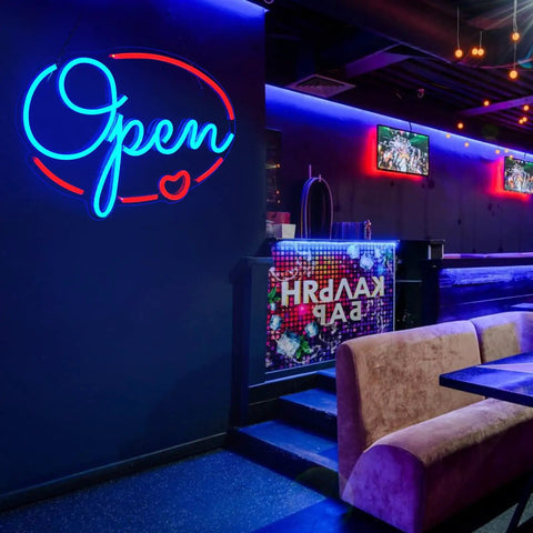 Open Sign For Business 16x12 Inch LED Neon Sign USB Powered Brightness Adjustable for Window Bar Store Party Decor.