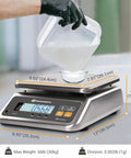 Pro Grade Commercial Food Scale With Pound And Ounce Conversions Rechargeable Stainless Steel Platform measuring liquid