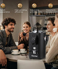 Straight Fire Coffee Setup With This Legit Heavy Duty Commercial Grinder Using A Sharp 64 Millimeter Flat Burr And Eight Fine Tuned Settings For Daily Espresso Or French Press Perfection in a cafe setting.
