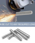 Two M12-300mm fully threaded stainless steel rods, 1.75 mm pitch, 304 grade; right-hand threads, can be cut to length.