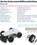 4WD Robotic Car Chassis Kit With Aluminum Alloy Frame Hall Encoder Ackerman And Differential Drive RC Tank Style System components
