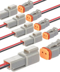 2 Pin Waterproof PA66 Nylon Electrical Wire Connector Kit 16 AWG Male Female Quick Disconnect Plug Socket 7.9 Inch Leads