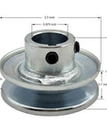 Two Point Five Inch Outer Diameter One Groove Web Sheave V Belt Pulley Seven Eighths Bore Carbon Steel Zinc Plated Built Tough
