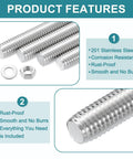 20 Pack M4 X 60mm Fully Threaded Stainless Steel Stud Rod Kit Including Nuts And Flat Washers Completely Rust Proof Sweet For Clamps And Hanging Gear Just Add Tools Zero Stress Build featuring smooth stainless steel rods and fasteners.